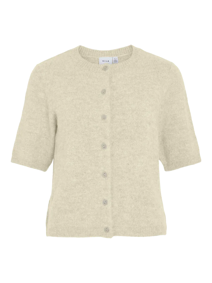 DAINTY CARDIGAN KORT ERM - SAND