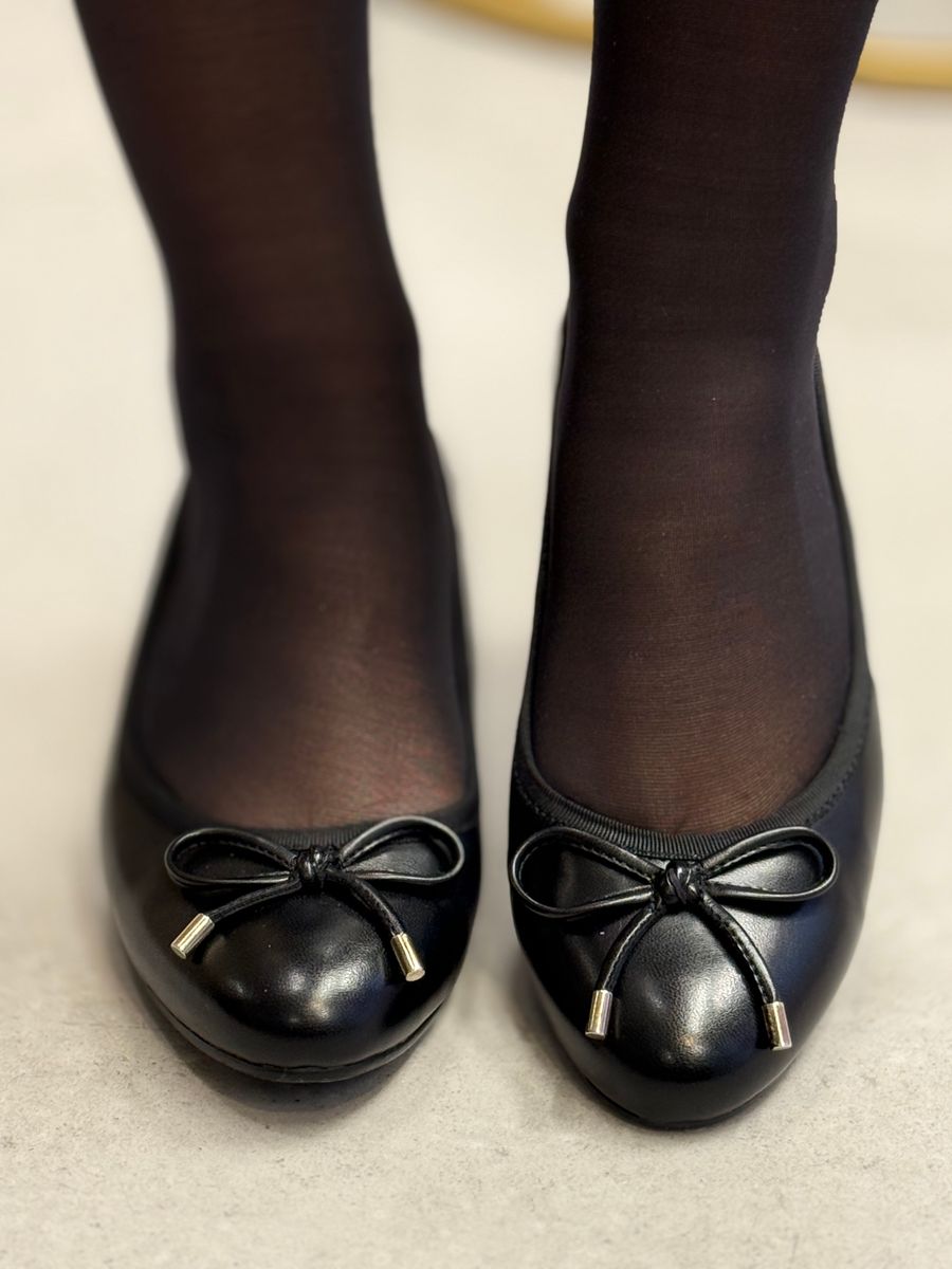 BALLERINA M/LAV HÆL - SORT