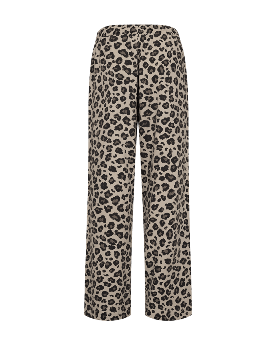 LAVISCO LIN/VISCOSE BUKSE - LEOPARD