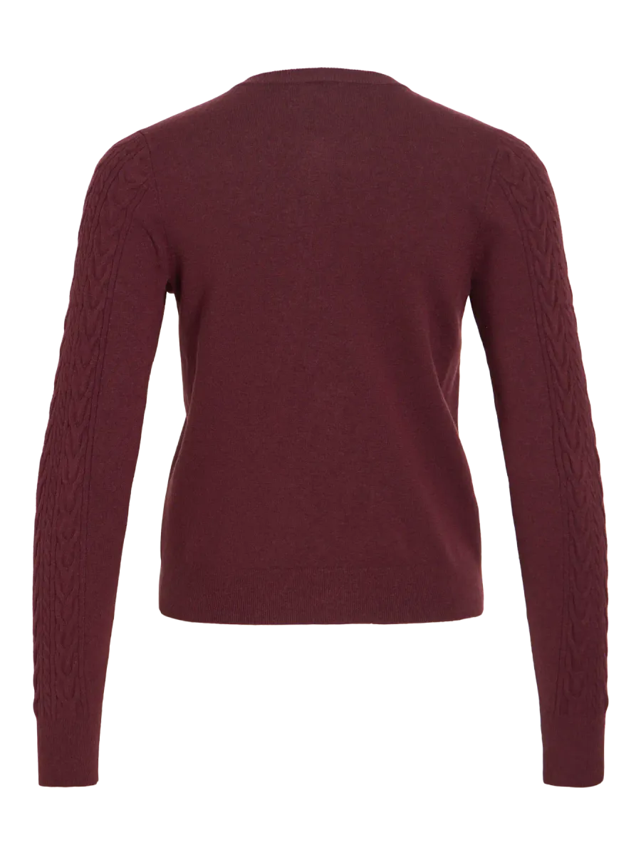 KERRY CABEL KNIT CARDIGAN - PLOMME