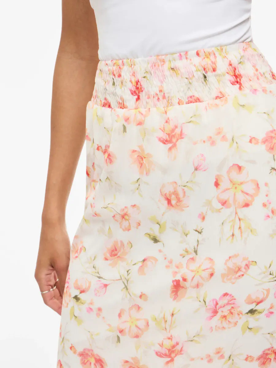 EMMA SKJØRT FLOWER - CREAM