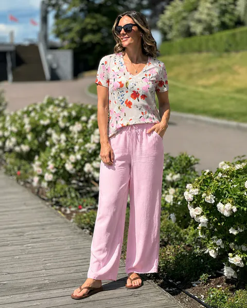 Hovedbilde LAVA LIN/VISCOSE BUKSE - ROSA