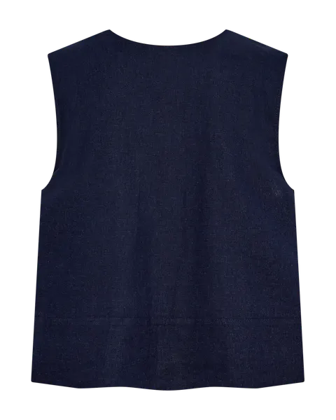 Hovedbilde LAVA LIN/VISCOSE TOPP M/KNAPPER FORAN - NAVY