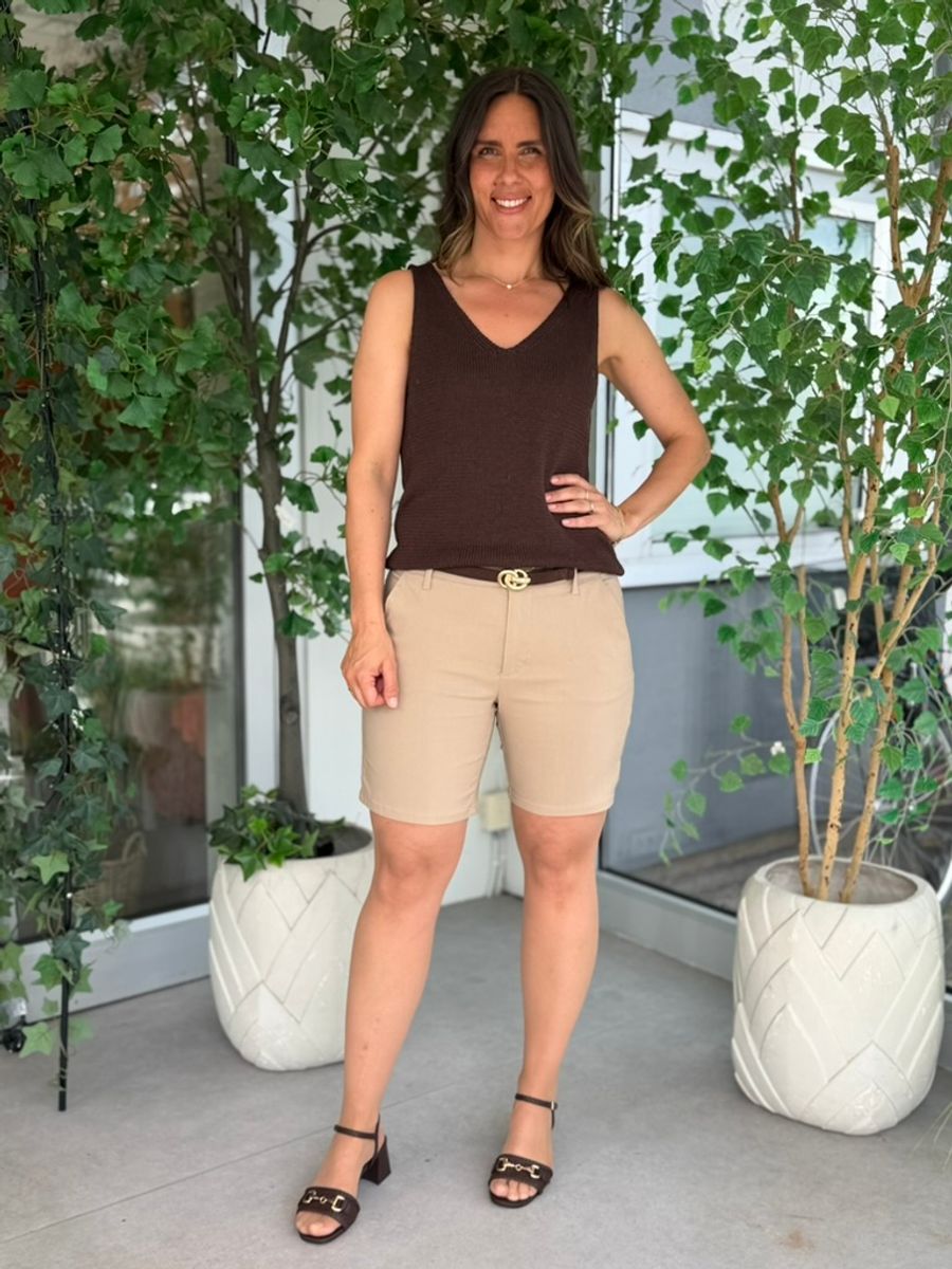 CALIVA STRIKKET TOPP - BRUN