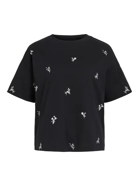 Hovedbilde MONIE T-SHIRT - SORT M/BLOMST