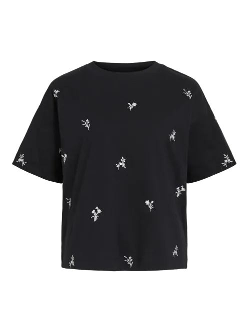 Hovedbilde MONIE T-SHIRT - SORT M/BLOMST