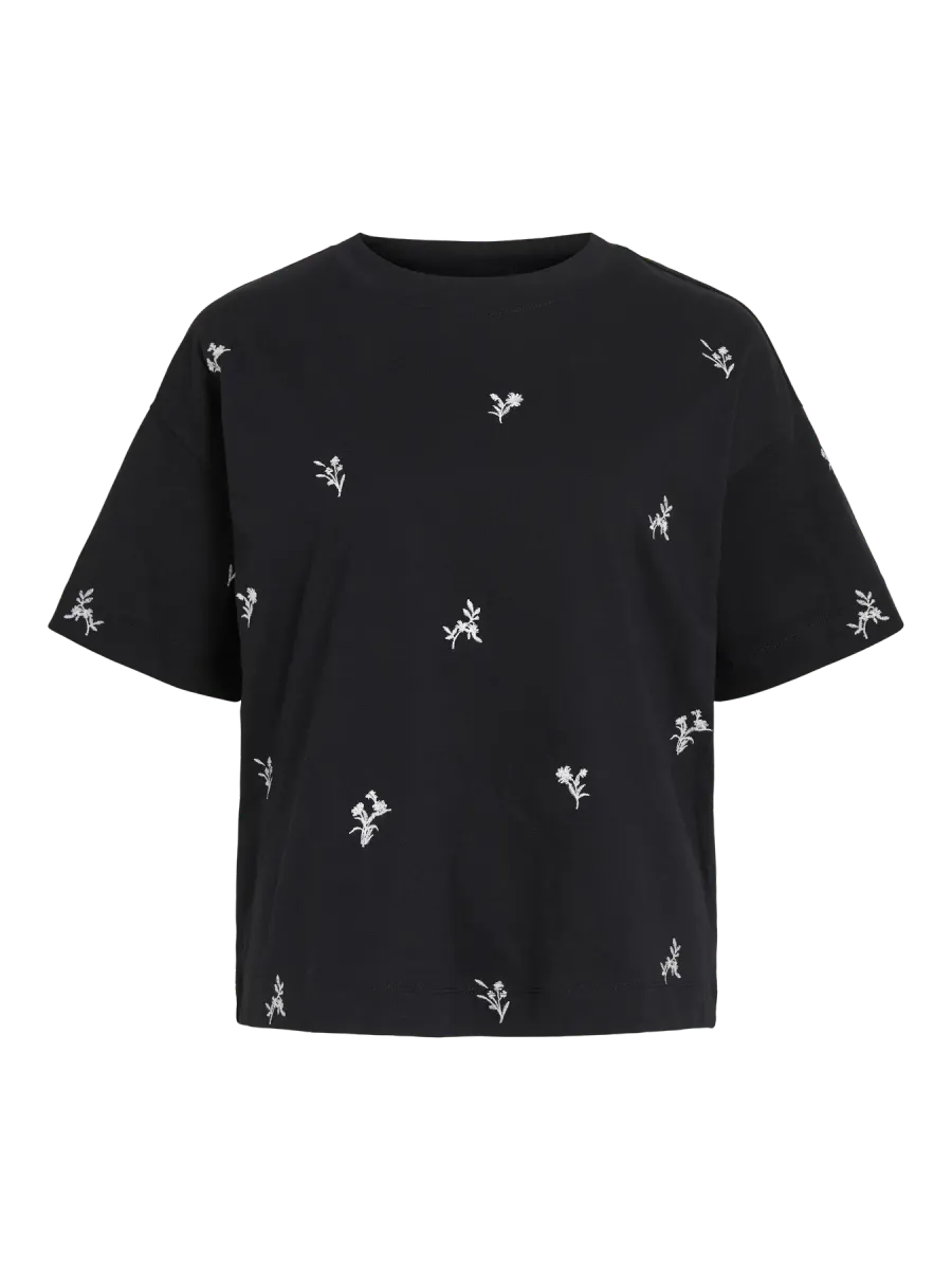 MONIE T-SHIRT - SORT M/BLOMST