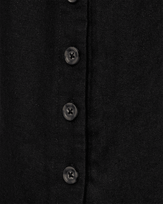 LAVA LIN/VISCOSE TOPP M/V-HALS - SORT