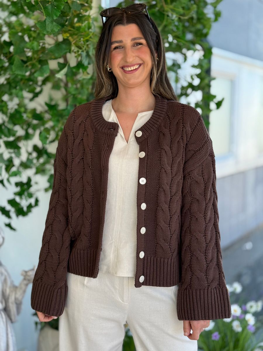 SVEA THEA CABEL CARDIGAN - BRUN
