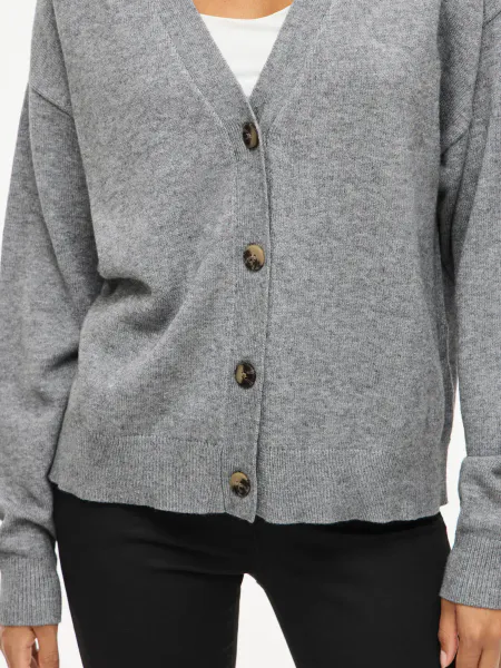 Hovedbilde VIRIL CARDIGAN M/KNAPPER - GRÅ MELERT