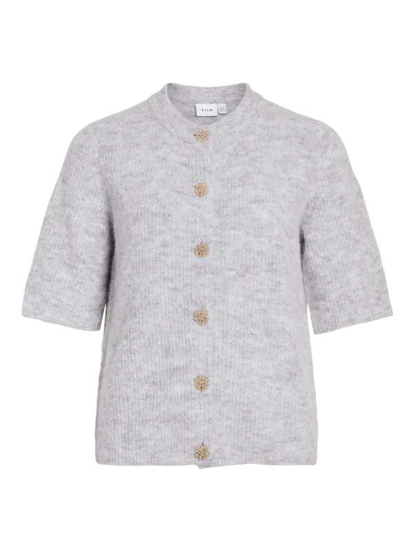 ALVA CARDIGAN 2/4 ERM - LYS GRÅ MELERT