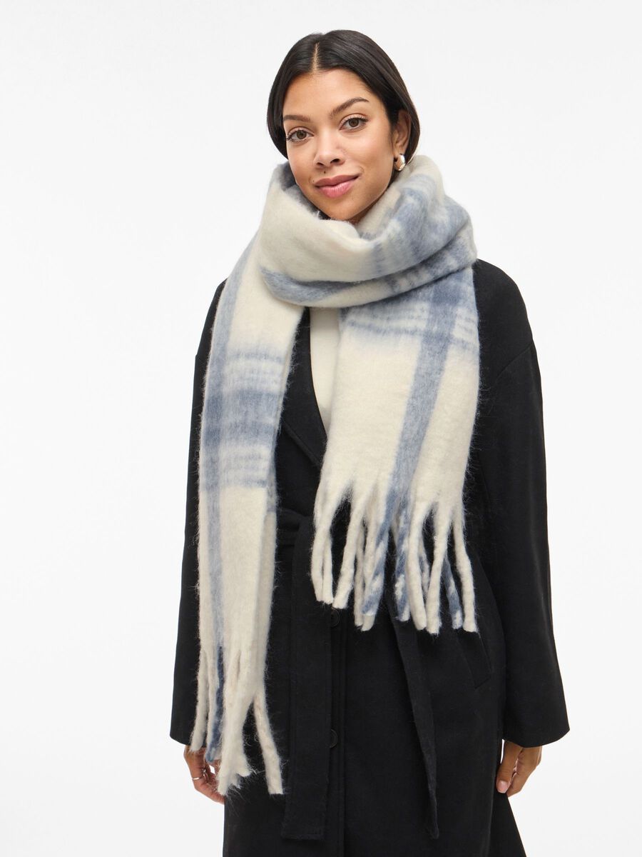 MIMI SKJERF - CREME/JEANSBLÅ