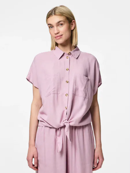 Hovedbilde PIA LIN/VISCOSE SKJORTE M/KNYTING - ROSA