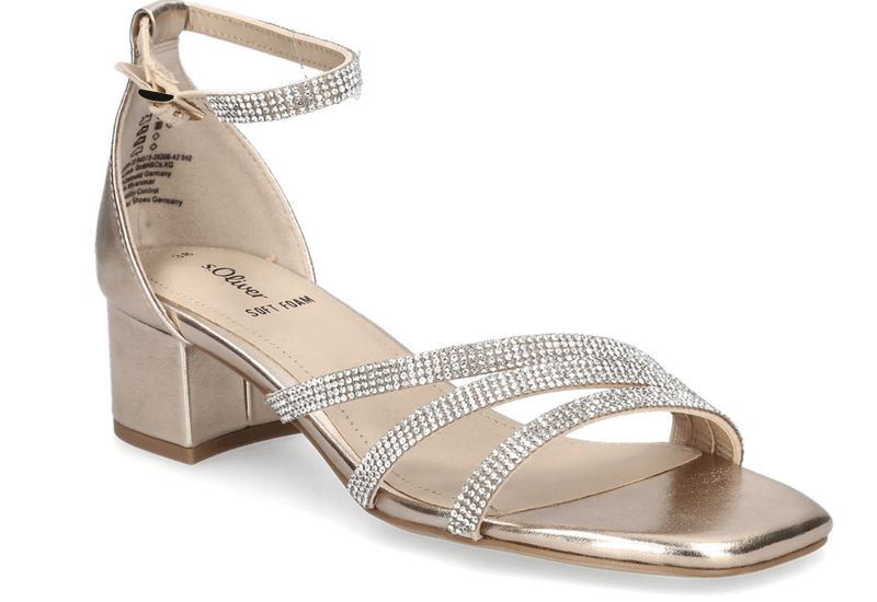 SANDALETT M/STRASS - GOLD