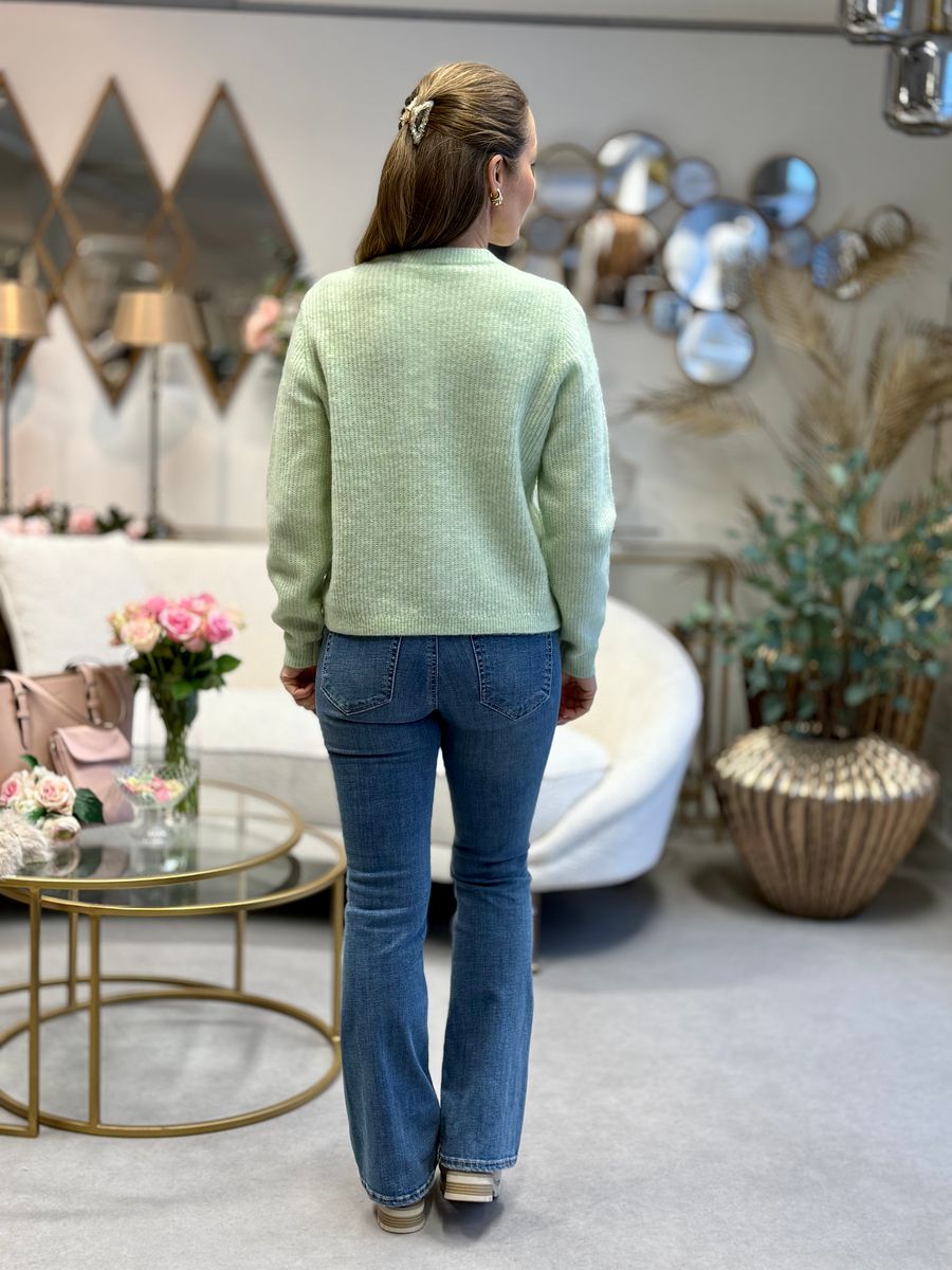 LORY CARDIGAN - LYS GRØNN MELERT