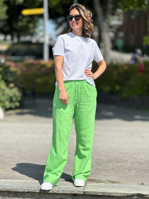 Hovedbilde LAVA LIN/VISCOSE BUKSE - BUD GREEN