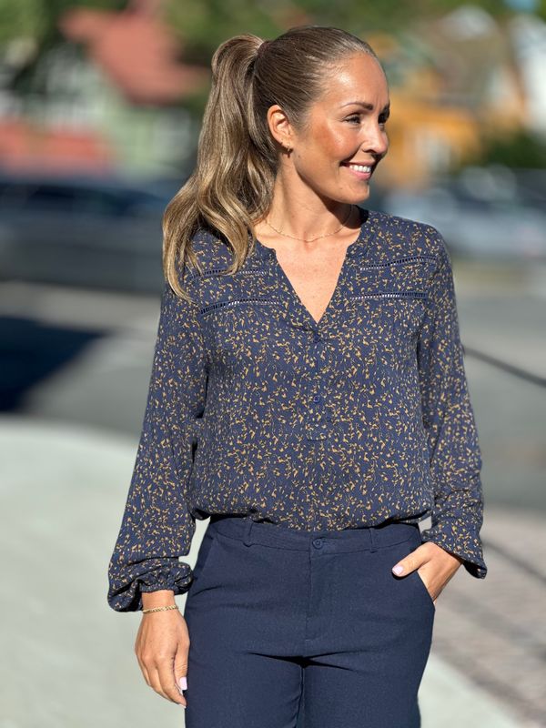 ADNEY BLUSE - NAVY/BRONZE