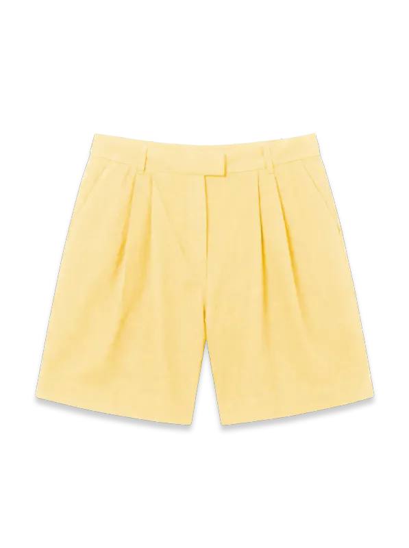 MARLEY LIN/VISCOSE SHORTS  - GUL