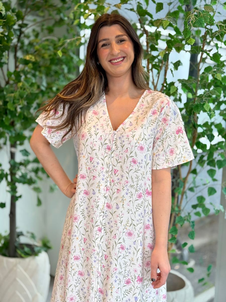 JULIETTE KJOLE FLOWER - OFFWHITE 