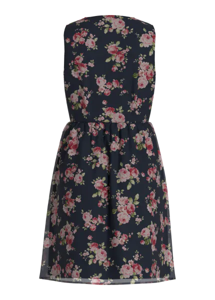Hovedbilde EMMA V-HALS KJOLE - NAVY FLOWERS