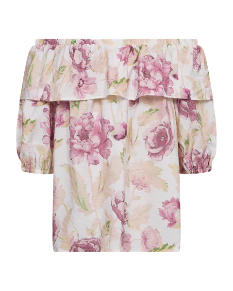 Hovedbilde MAISE BLUSE M/VOLANG - ROSA BLOMSTER