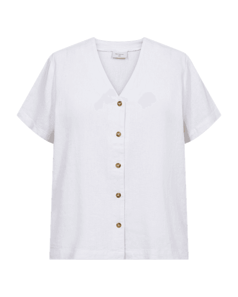 Hovedbilde LAVA LIN/VISCOSE BLUSE V-HALS - HVIT