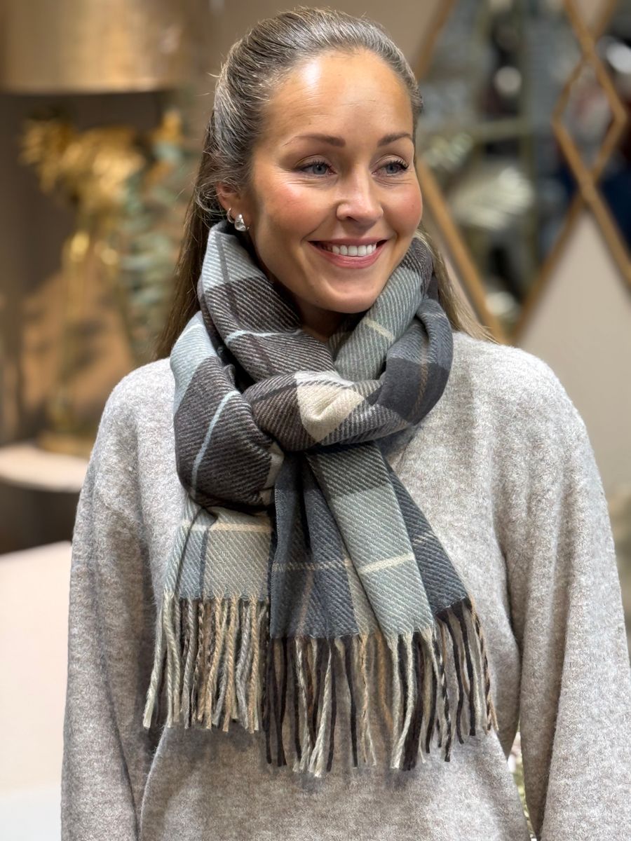 SKJERF M/CHECK - BRUN/SAND/GRÅ