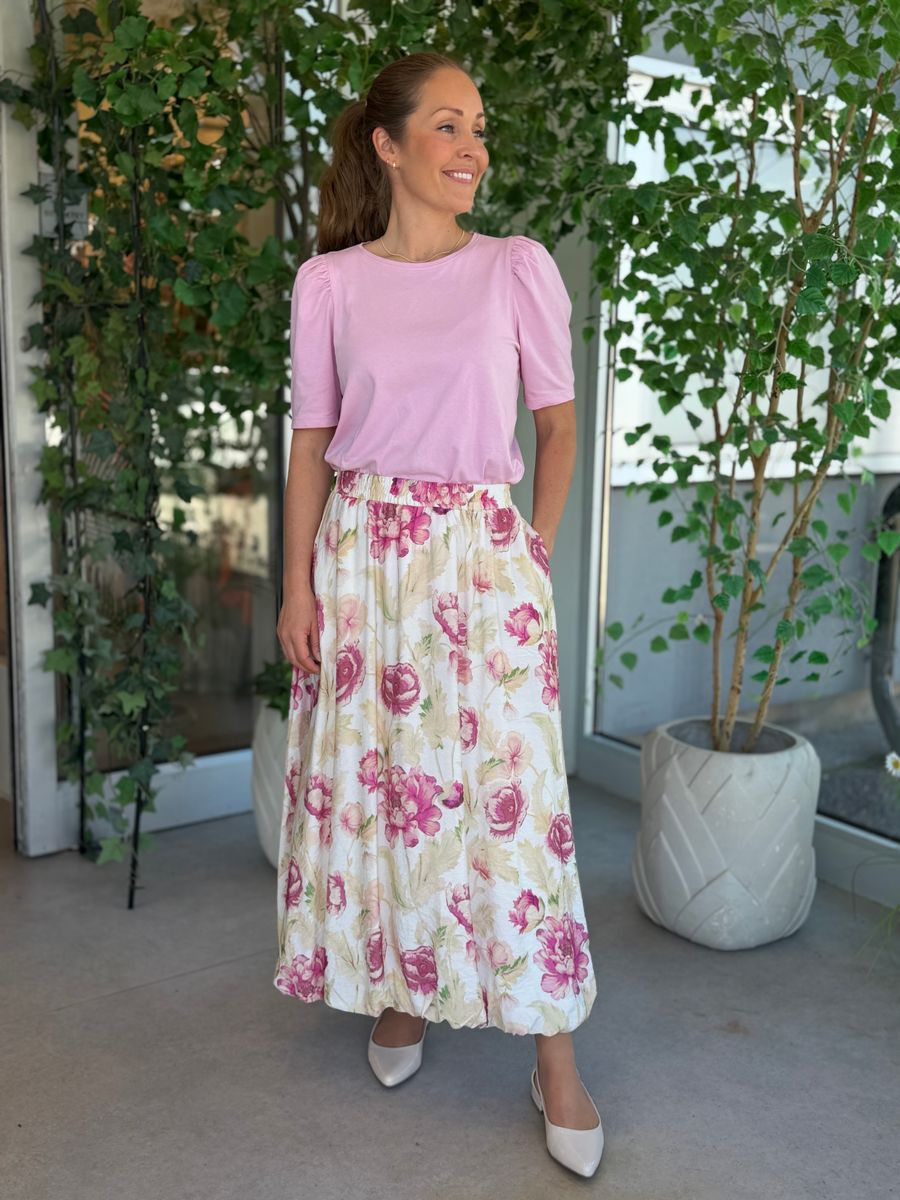 MAISE SKJØRT - ROSA BLOMSTER