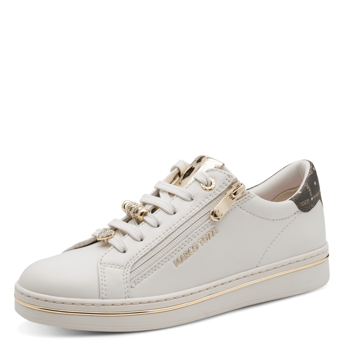 SNEAKERS M/ GULL DETALJER - CREAM