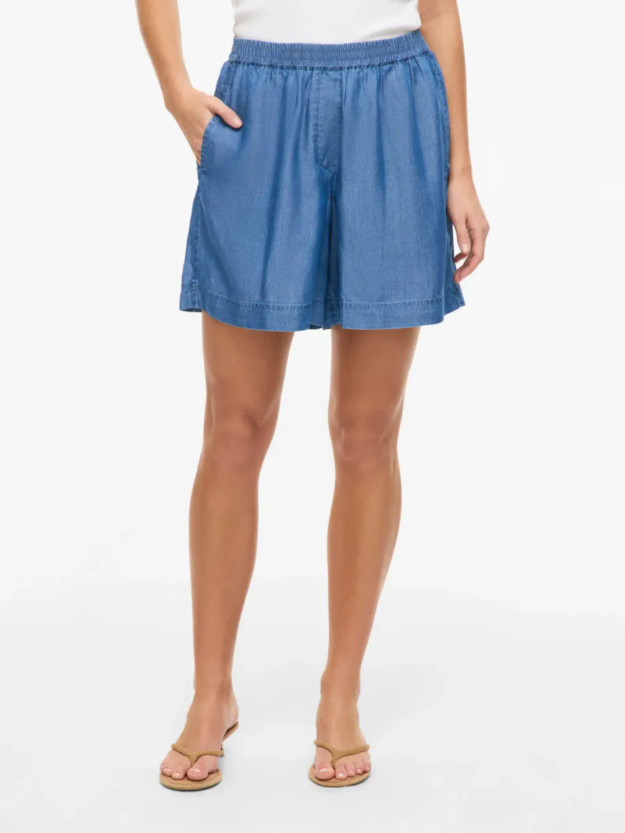 TEVIRA TENCEL SHORTS - MEDIUM BLÅ