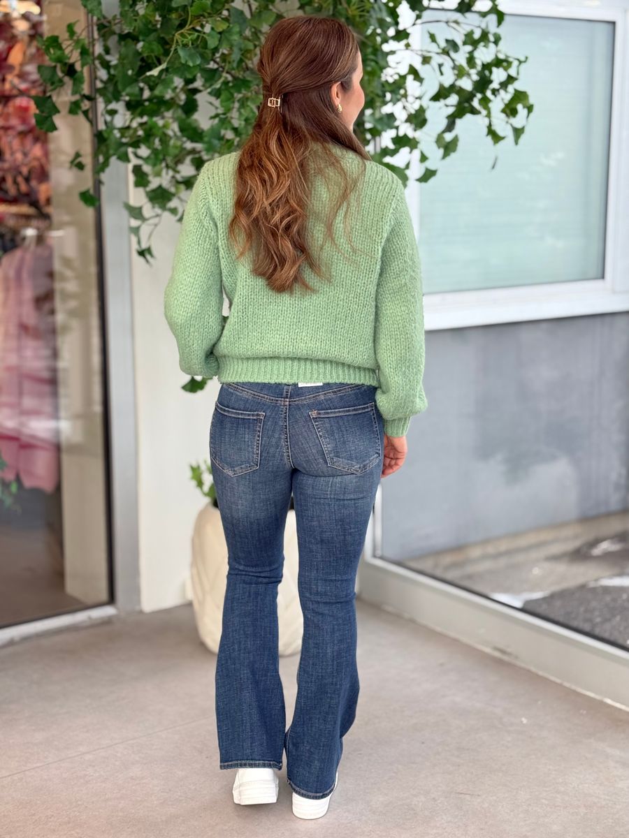 WILO STRIKKET CARDIGAN - GRØNN 