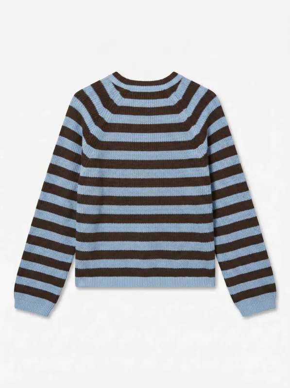 ANNALISE KNIT CARDIGAN - BRUN/BLÅ