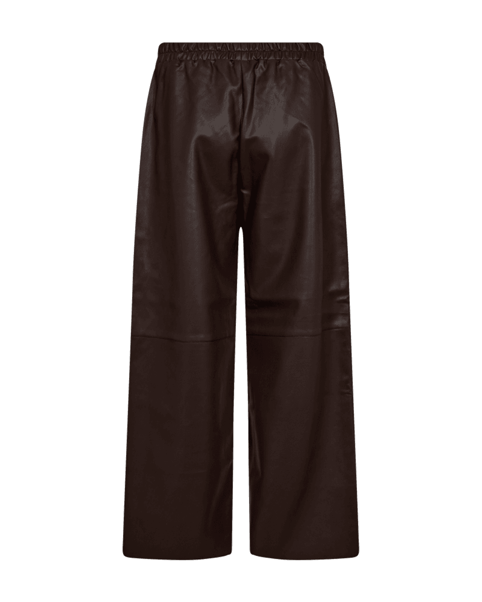 VEGGY SKINNLOOK BUKSE - BRUN