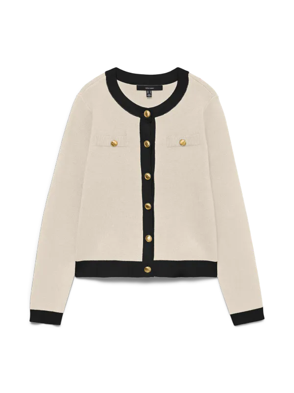 OLI CARDIGAN - BIRCH / SORT
