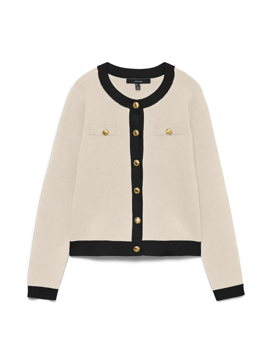 OLI CARDIGAN - BIRCH / SORT