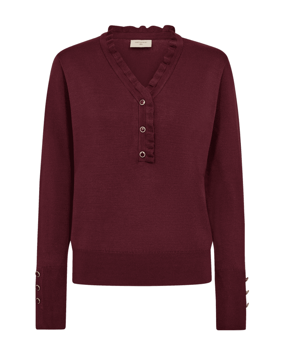 KATIE GENSER FRILL M/KNAPPER - PLOMME