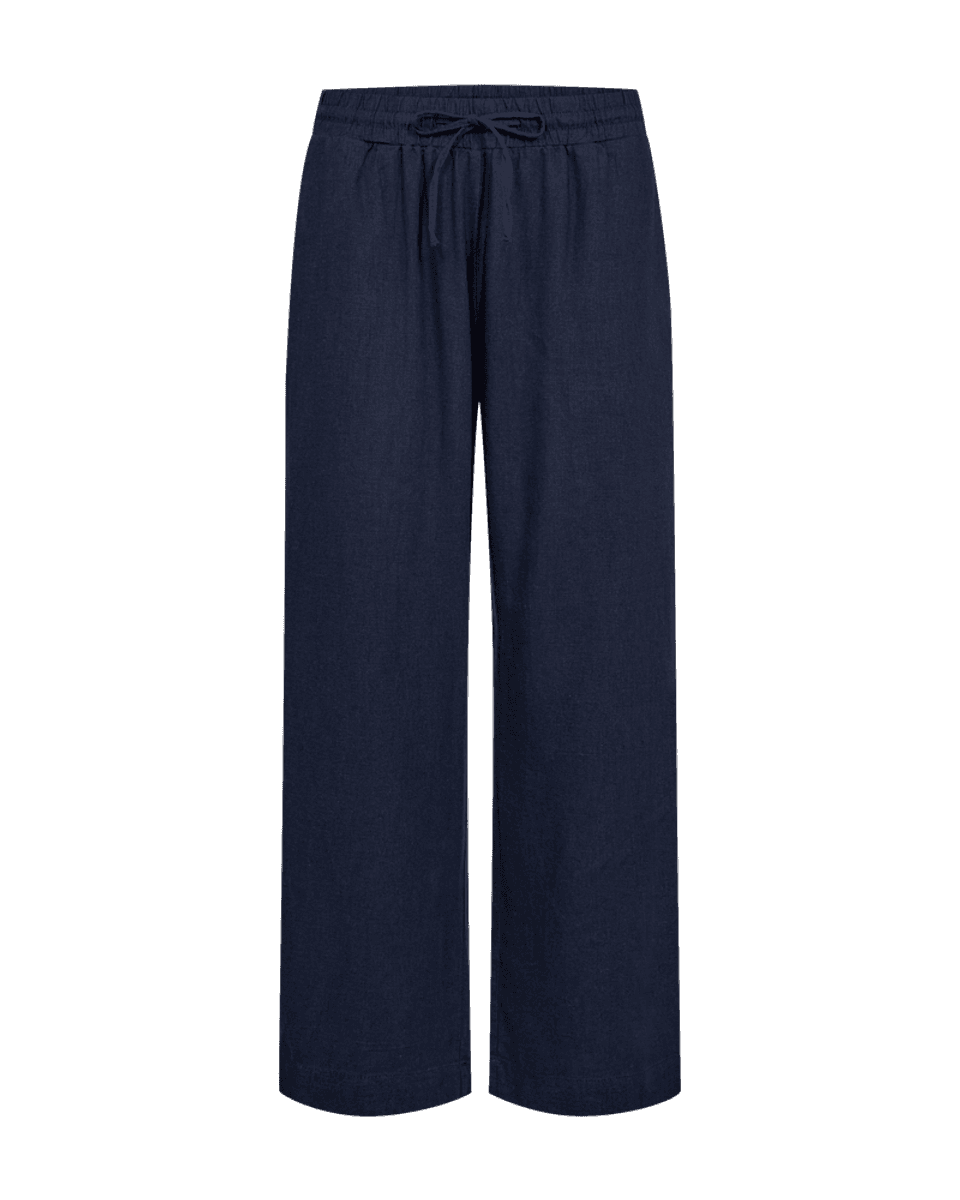 LAVA LIN/VISCOSE BUKSE ANKEL - NAVY