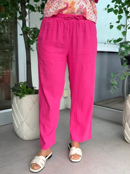 Hovedbilde LAVA LIN/VISCOSE BUKSE ANKEL - FUCHSIA 