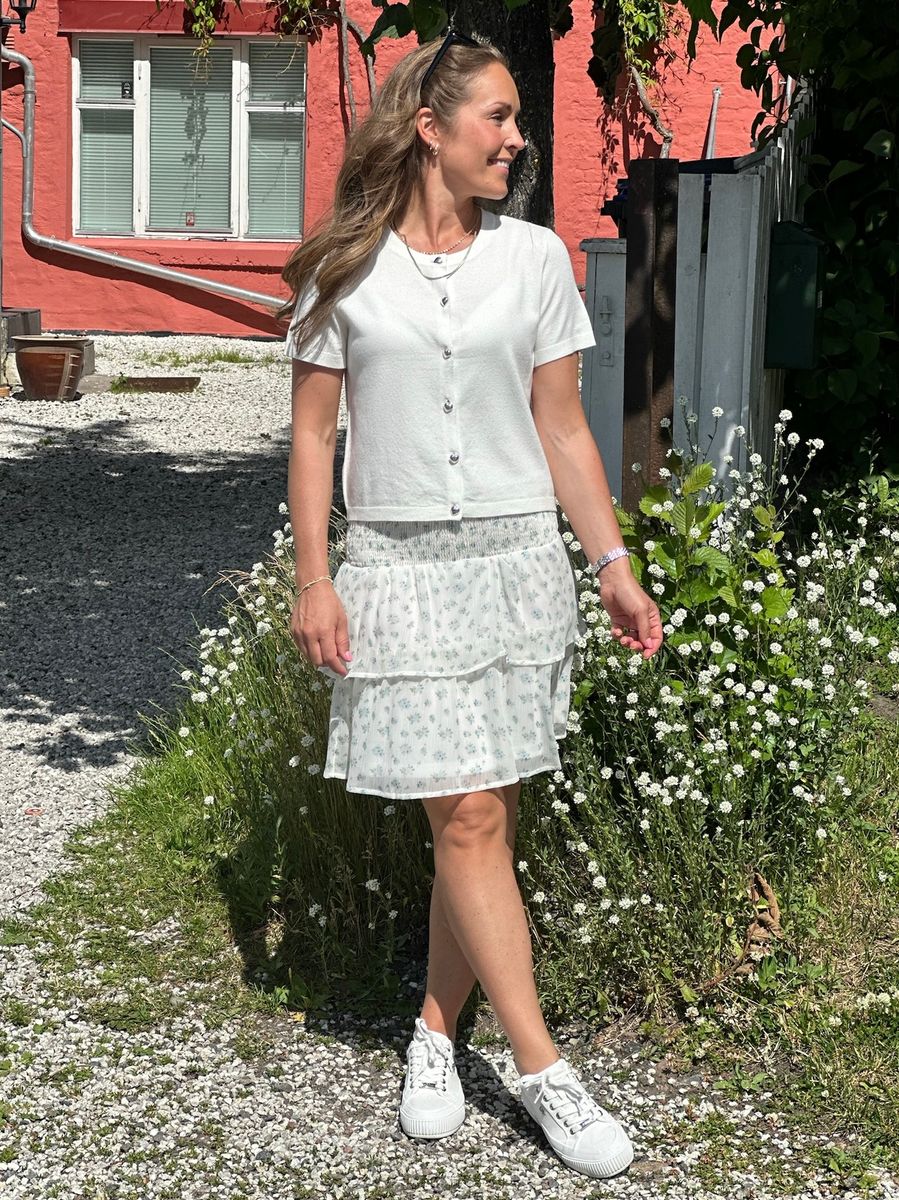 SMILLA SMOCK SKJØRT - HVIT / LYS BLÅ