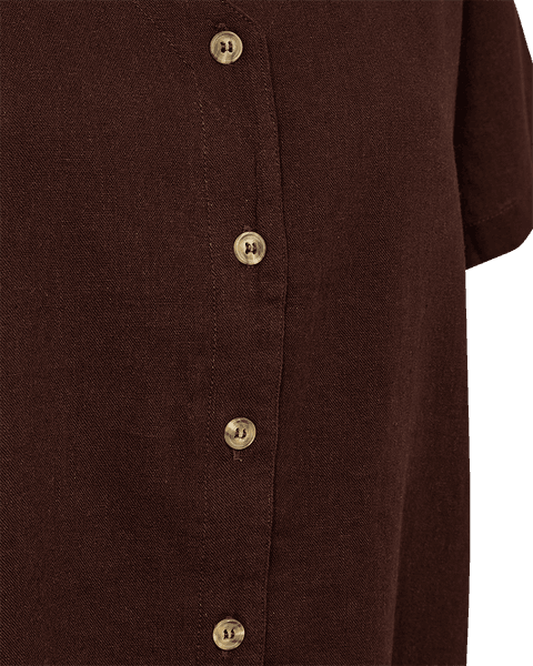 Hovedbilde LAVA LIN/VISCOSE BLUSE V-HALS - BRUN