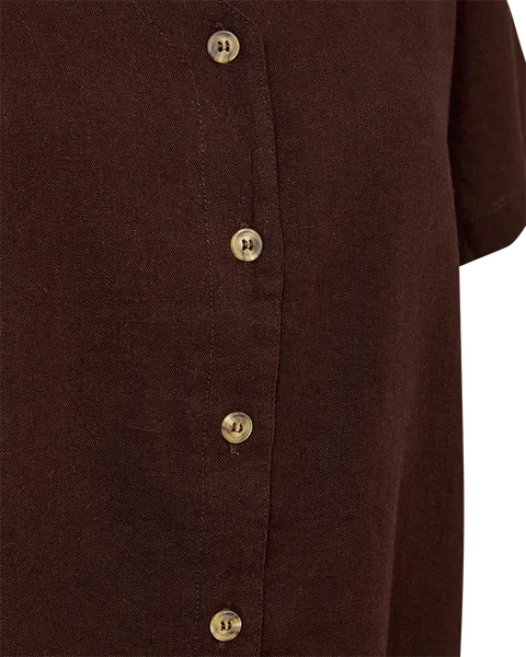 Hovedbilde LAVA LIN/VISCOSE BLUSE V-HALS - BRUN