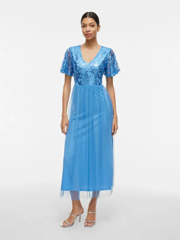 ULRICANA PALJETT KJOLE - BLISSFUL BLUE