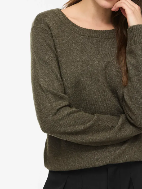 VIRIL GENSER O-NECK - OLIVEN
