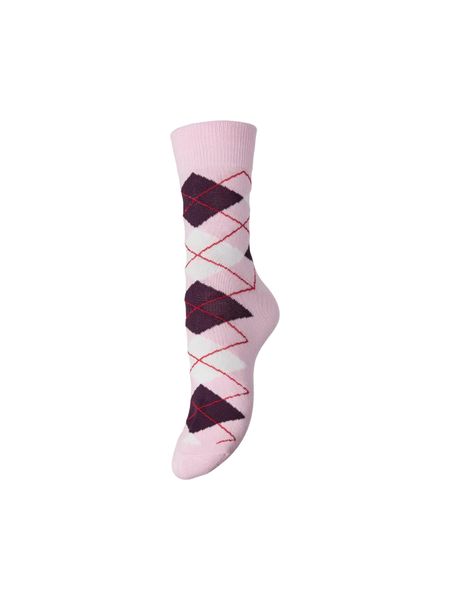 Hovedbilde ALBA SOKKER CHECK - ROSA / PLOMME