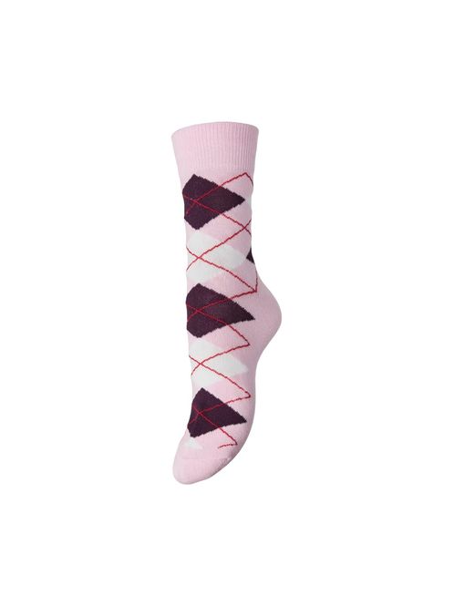 Hovedbilde ALBA SOKKER CHECK - ROSA / PLOMME