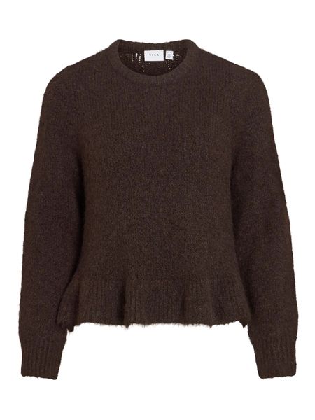 Hovedbilde BOWS KNIT GENSER M/VOLANG - BRUN MELERT
