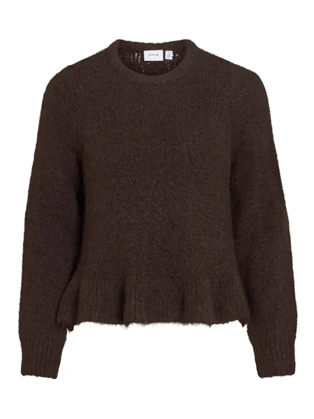 Hovedbilde BOWS KNIT GENSER M/VOLANG - BRUN MELERT