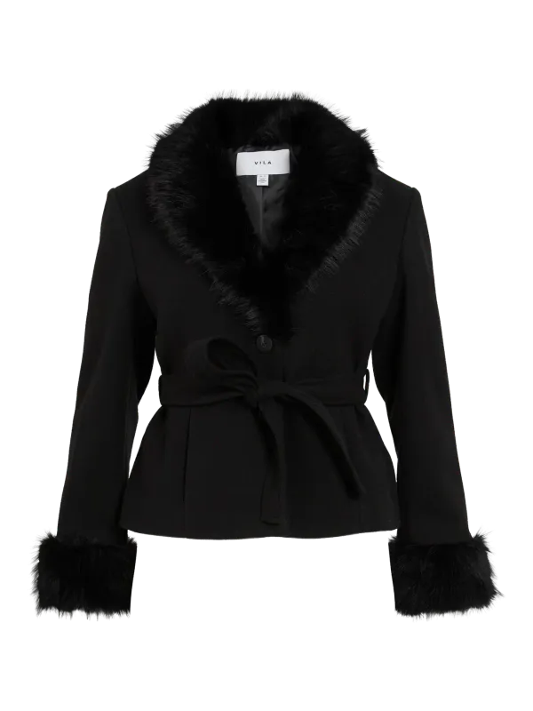 METIL ULL LOOK JAKKE M/PELS - SORT