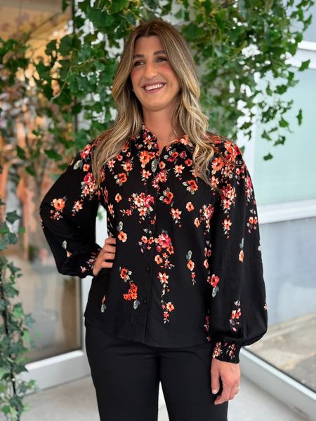 Hovedbilde ELMA BLUSE FLOWER - SORT