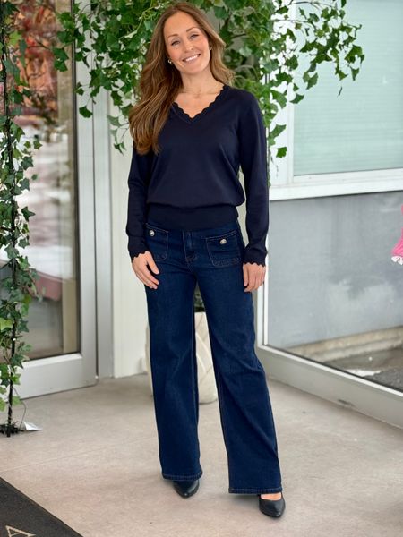 Hovedbilde THEA WIDE JEANS 84CM - MØRK DENIM